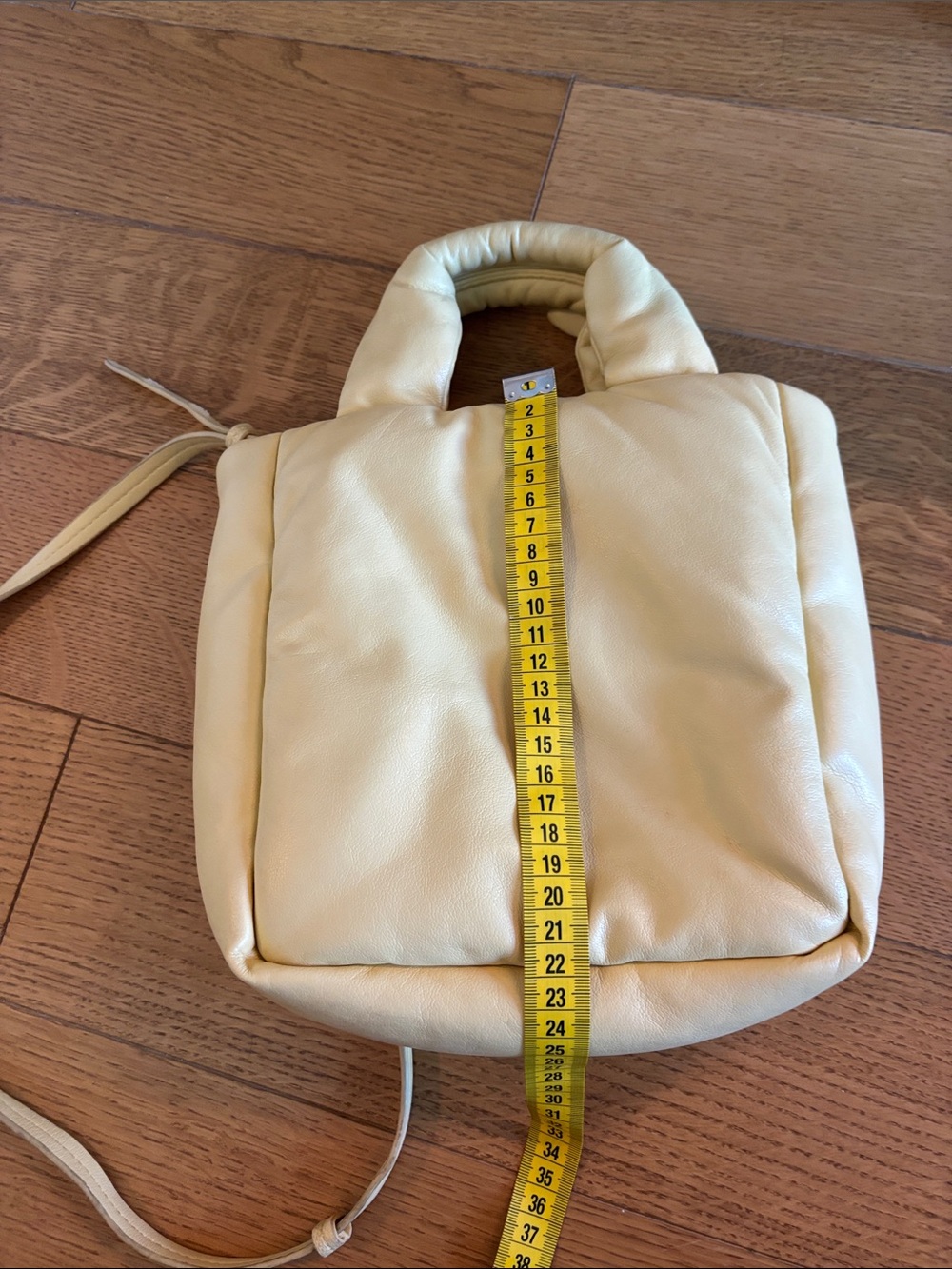 Padded Mini Tote Bag in Yellow with Detachable Strap - Picture 7 of 7